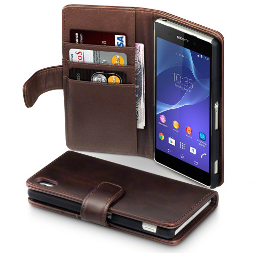 Калъф тефтер VIP естествена кожа за Sony Xperia Z2