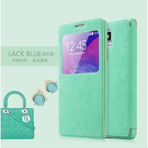 Калъф BASEUS Terse Leather за Samsung Note 4 / Зелен /
