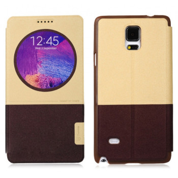 Калъф BASEUS Unique Leather Samsung Note 4 / Кафяв - Златно /