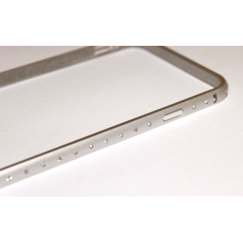 Bumper Метал Циркони / Сив / за iPhone 6G / 6S 4.7