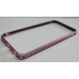 Bumper Метал Циркони / Розов/ за iPhone 6G / 6S 4.7