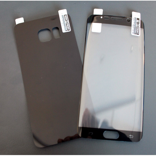 2в1 TPU Извит / противоударен / скрийн протектор /черен/ за Samsung G928 S6 Edge Plus
