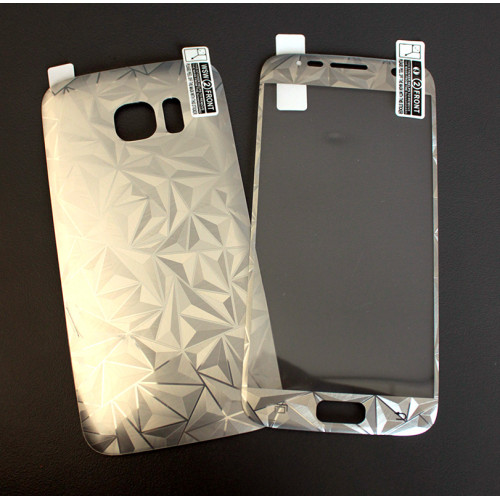 3D 2в1 TPU Извит  / противоударен / скрийн протектор /сребърен/ за Samsung G930 S7