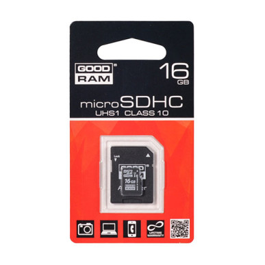 GOODRAM Memory MicroSD Card 16GB с адаптер UHS I /CLASS 10/