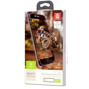 3D Baseus Стъклен screen protector 0.23 /Бял/ за iPhone 7G 4.7