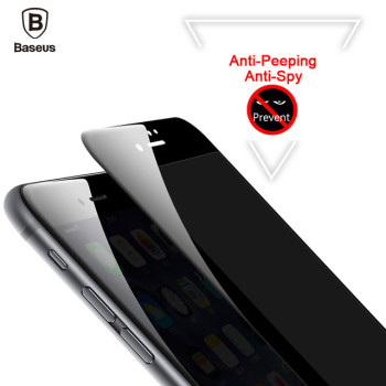 3D Baseus Anti-Peeping Стъклен screen protector 0.23 /Бял/ за iPhone 8 Plus  5.5