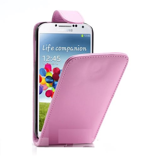 Kалъф кожен " Flip case " за Samsung i9500 Galaxy S 4 / Розов /