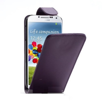 Kалъф кожен " Flip case " за Samsung i9500 Galaxy S 4 / Лилав /