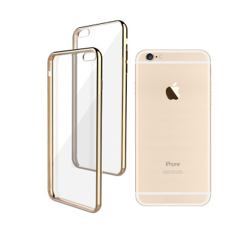 Калъф силикон прозрачен / Златна рамка / за Huawei P10 Plus