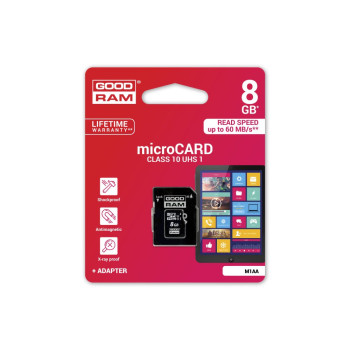 GOODRAM Memory MicroSD Card 8GB с адаптер UHS I /CLASS 10/ GOODRAM Memory MicroSD Card 8GB с адаптер UHS I /CLASS 10/