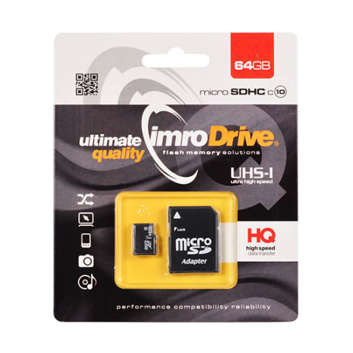 IMRO Memory MicroSD Card 64GB с адаптер UHS  /CLASS 10/