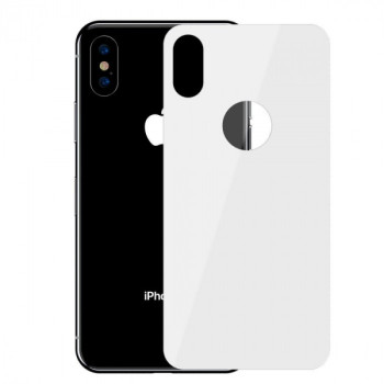 Baseus заден стъклен screen protector BM02 / Бял / за iPhone XS MAX 6.5