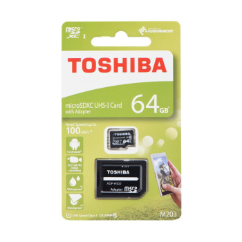 TOSHIBA Memory MicroSD Card 64GB c адаптер UHS I /CLASS 10/ M203
