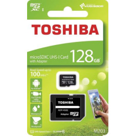 TOSHIBA Memory MicroSD Card 128GB c адаптер UHS I /CLASS 10/ M203 TOSHIBA Memory MicroSD Card 128GB c адаптер UHS I /CLASS 10/ M203