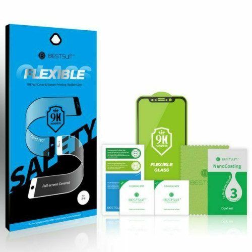 Bestsuit Flexible Стъклен screen protector /Черен/ за Huawei P30 Lite