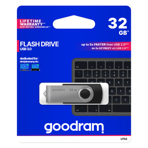 USB Flash памет 32GB GOODRAM TWISTER PENDRIVE USB 3.0 Чере