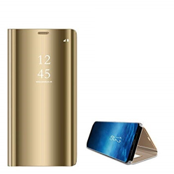 Калъф тефтер Clear View Cover NEW /Златен/ за Huawei P40
