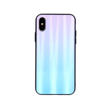 Калъф Aurora Glass Case /Розов-Син/ за Huawei P Smart PRO / Honor y9s
