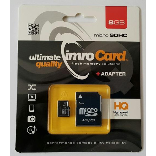 IMRO Memory MicroSD Card 8GB с адаптер UHS  /CLASS 10/