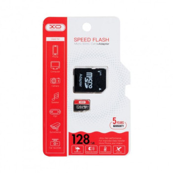 XO Memory MicroSD Card 128GB c адаптер UHS  /CLASS 10/