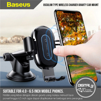 Стойка за Автомобил Baseus Wireless Gravity Mount  A01 / Черен /