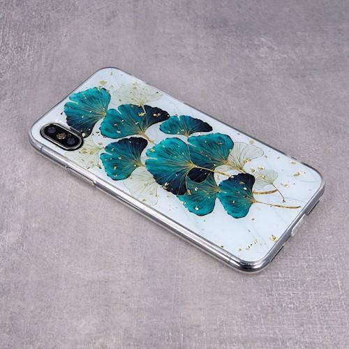 Калъф  Силикон /Златен Прах-Листа/ за iPhone X / XS 5.8