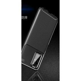 Калъф силикон Auto Focus Карбон за Motorola Moto One Action / P40 Power / Чере