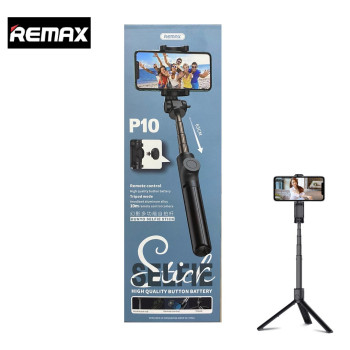 Remax P10 Селфи стик Bluetooth / Tripod / Черен /