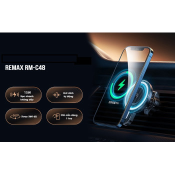 Стойка за Автомобил Remax / WIRELESS CHARGING 15W / RM-C48 / Черен /