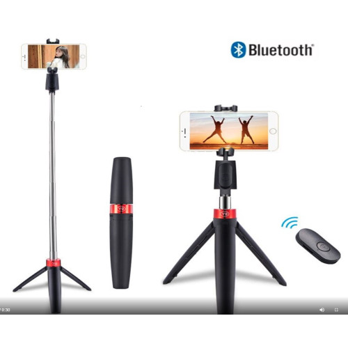 Селфи стик Bluetooth / Tripod /Черно-червено /