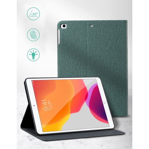 Калъф тефтер X-Level CANVAS /Зелен/ за iPad 10.2 (2019/2020) 10.5 (2017/2019)