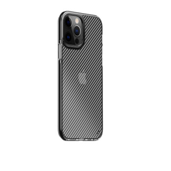 Калъф PVC Карбон с усилена рамка /Черен прозрачен за iPhone 13 Pro / 6.1