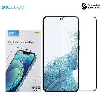 Full Glue Kuzoom 9D Стъклен screen protector /Черен/ за Samsung /SM-901B/ Galaxy S22