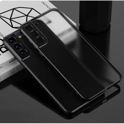 Калъф J-Case Прозрачен силикон /Черна рамка/ за Samsung Galaxy S22 /SM-901B/