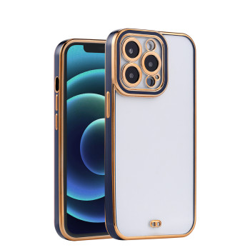 Калъф PVC Angel Eyes прозрачен / Синя - Рамка / за Samsung A03s (A037F)