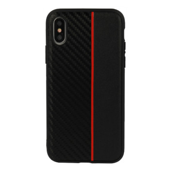 Калъф TPU Carbon / Черен - Червена лента / за Samsung A22 4G /A226F/ M22 4G