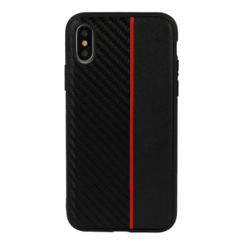 Калъф TPU Carbon / Черен - Червена лента / за Samsung A53 5G (A536)