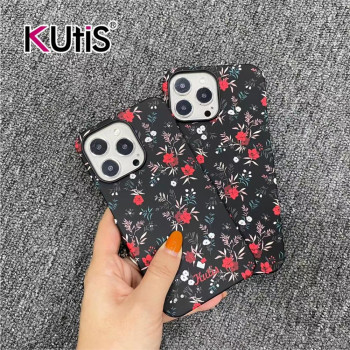 Калъф Kutis 360 /Заден и преден/ Flowers / Черен / за iPhone 13 Pro Max 6.7