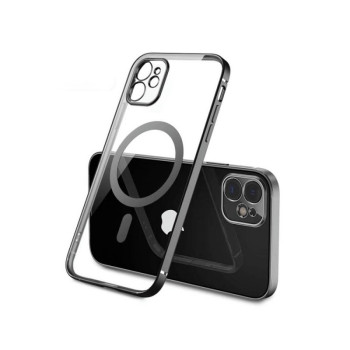 Калъф + протектор BASEUS 2в1 PVC CRYSTAL Magsafe Case за iPhone 14 Pro 6.1 / Прозрачен-черна рамка / Калъф + протектор BASEUS 2в1 PVC CRYSTAL Magsafe Case за iPhone 14 Pro 6.1 / Прозрачен-черна рамка /