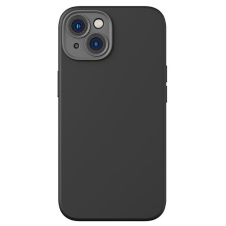Калъф + протектор BASEUS 2в1 силикон LIQUID SILICA за iPhone 14 Plus 6.7 / Черен /
