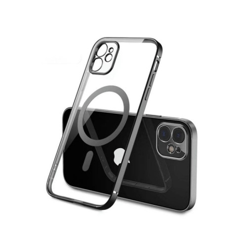 Калъф + протектор BASEUS 2в1 PVC CRYSTAL Magsafe Case за iPhone 14 Pro Max 6.7 / Прозрачен-черна рамка /