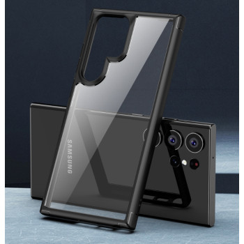 Калъф PVC Mobest Royal Armor прозрачен /Черна-рамка/ за Samsung S23 Ultra (S918B)