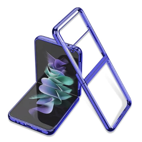 Калъф J-Case Touch Прозрачен /Лилава-рамка/ за Samsung Z Flip 3 (F711B)