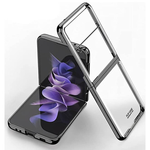 Калъф J-Case Touch Прозрачен /Сребърна-рамка/ за Samsung Z Flip 4 (F721B)