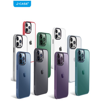 Калъф PVC J-Case Youdun прозрачен /Лилава-рамка/ за iPhone 14 Pro Max 6.1