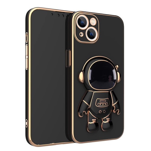 Калъф силикон Astronaut със стойка за iPhone 7G / 8G 4.7 / SE (2020) / Черен /