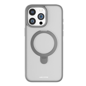 Калъф PVC Wekome MagSafe със стойка /Сива-рамка/ за iPhone 15 6.1 Калъф PVC Wekome MagSafe със стойка /Сива-рамка/ за iPhone 15 6.1