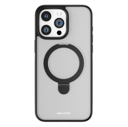 Калъф PVC Wekome MagSafe със стойка /Черна-рамка/ за iPhone 15 Plus 6.7
