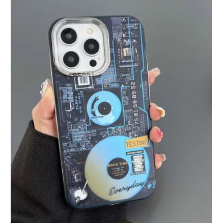 Калъф силикон Testing / Черен - прозрачен / за iPhone 15 6.1