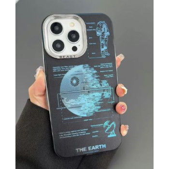 Калъф силикон Death Star / Черен - прозрачен / за iPhone 15 6.1